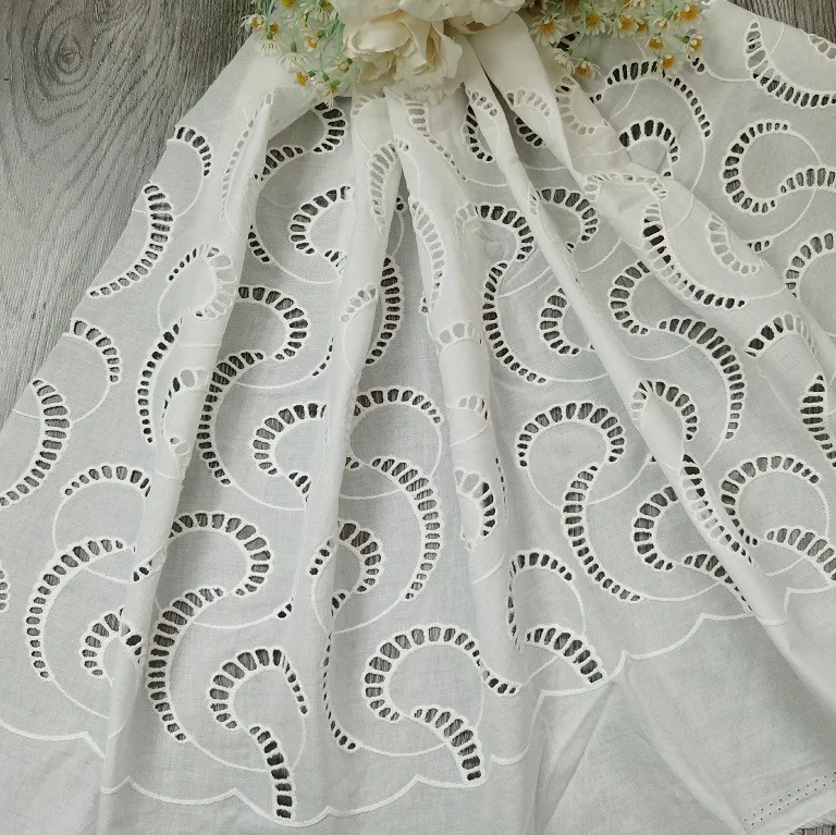 100% хлопковая ткань с вышивко – обзор и цена Sewing Eyelet Fabric