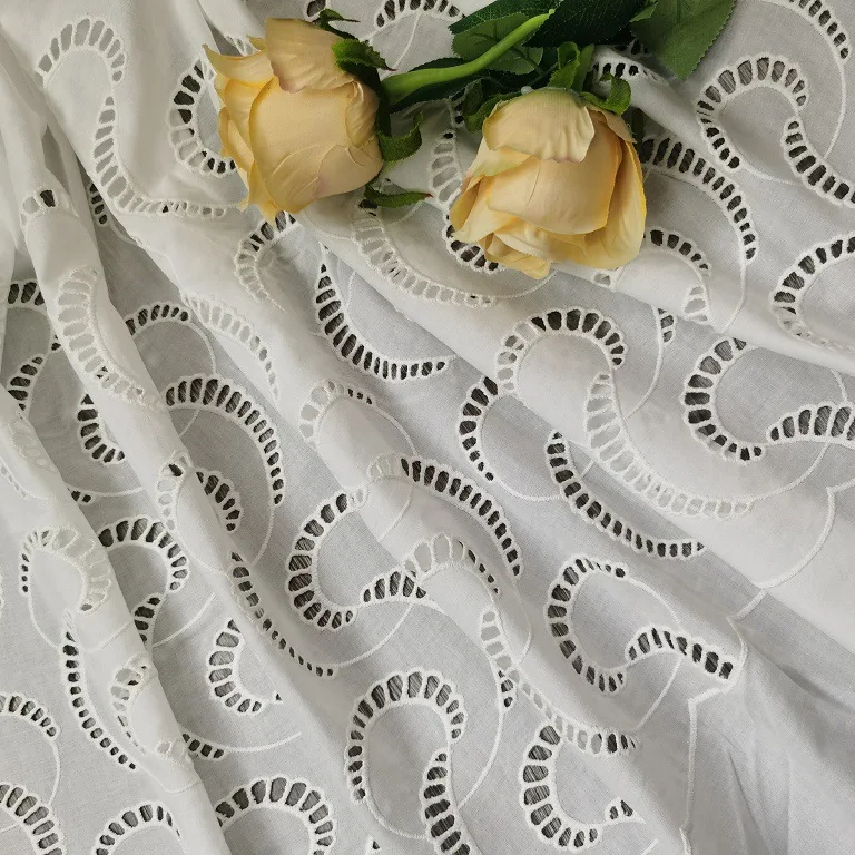 100% хлопковая ткань с вышивко – обзор и цена Sewing Eyelet Fabric